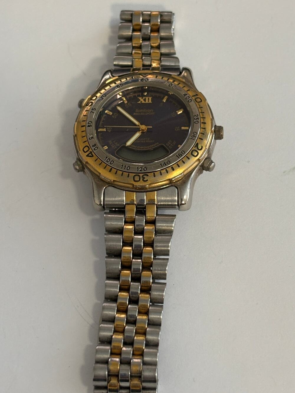 Vintage Armitron Pro All Sport Mens Watch 20/2803P T205 Alarm Water No Battery